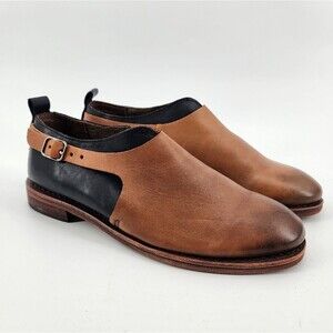 Anthropologie‎ Gee Wawa Merrill Leather Slip On Loafer Two Toned Size 8